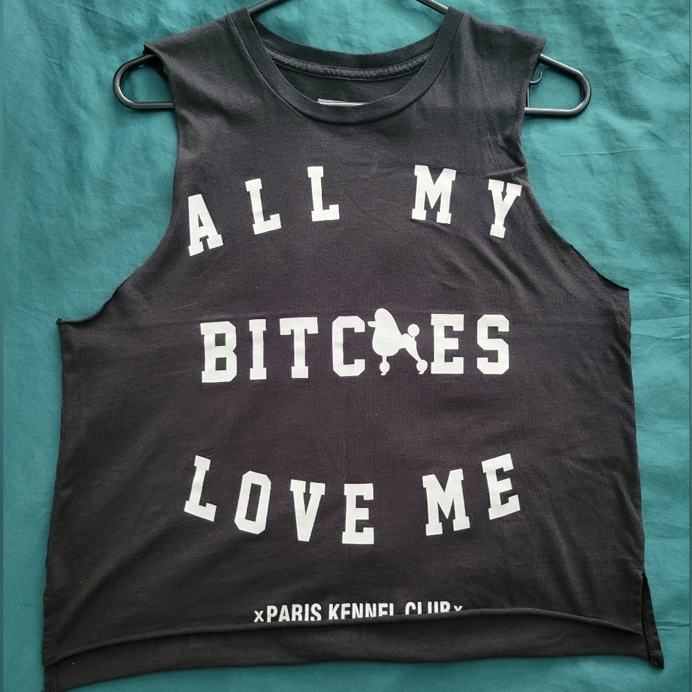 streetwear muscle tshirt, "all my bitches love me"